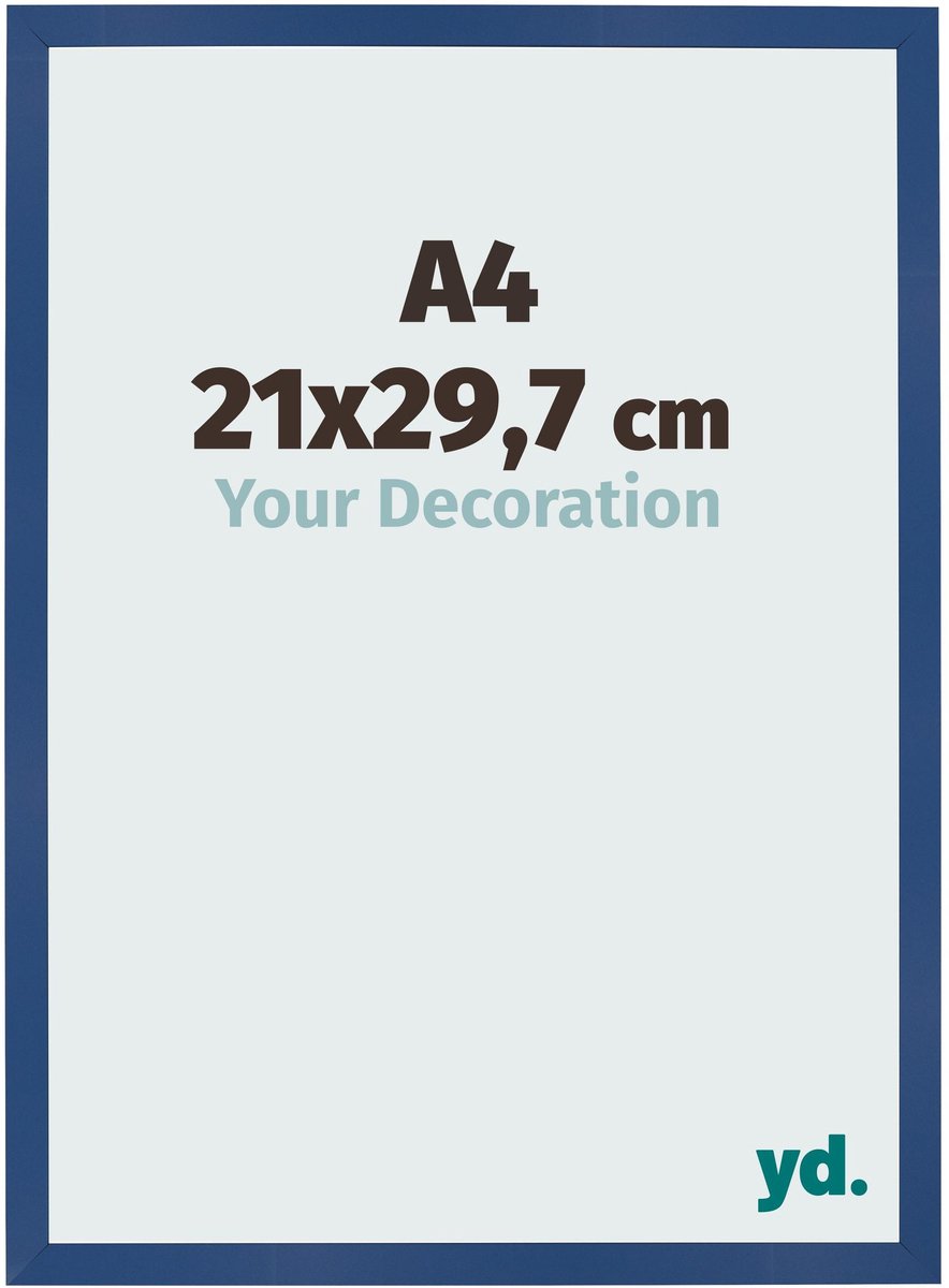 Your Decoration - Fotolijst A4 21x 29,7 cm - MDF - Donkerblauw - Bologna