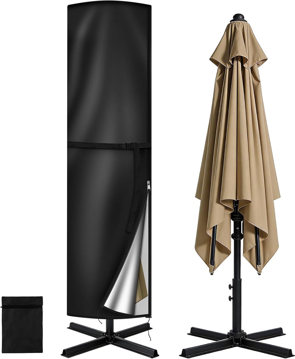 SnelShoppen - Grote Tuin Parasol Cover - Waterdicht, Robuust, 240x60x60 cm - Extra Large Cantilever Parasolhoes met Rits - Geschikt voor Tuinparasol v