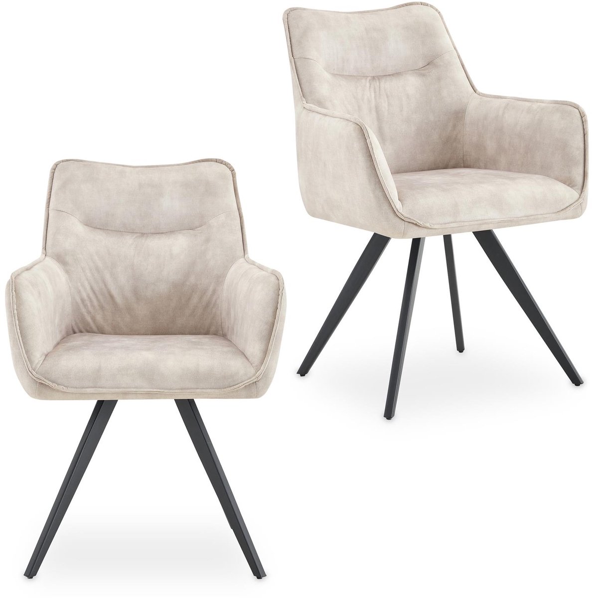 Eetkamerstoelen VENICE, set van 2 – Lichtgrijs