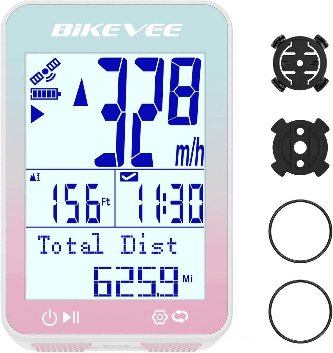 SnelShoppen - Draadloze GPS Fietscomputer met Car Start/Stop & Achtergrondverlichting, IPX7 Waterdicht, 2.4" LCD Fiets Snelheidsmeter & Tracker voor P