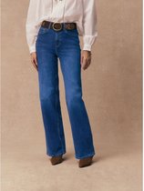 Next - Dames - Petite jeans met hoge taille, stretch en wijde pijpen - Petite - Blauw
