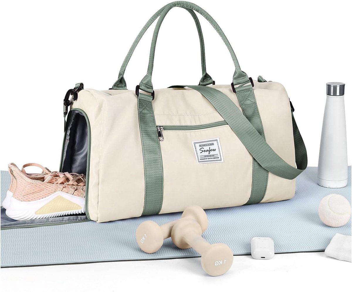 SnelShoppen - Sporttas voor Dames en Heren - Fitness Bag met Schoencompartiment en Droog en Nat Compartiment - Grote Capaciteit Reis- en Weekendtas -