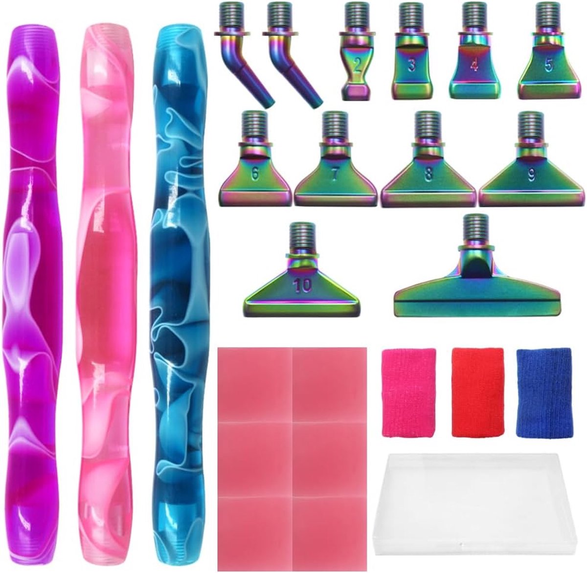 SnelShoppen - 24-delige Diamond Art Pen Sets, Kleurrijke Metalen Tips, 5D Schilderen Accessoires, Hoogwaardige Stalen Drills, Perfect voor Creatieve K
