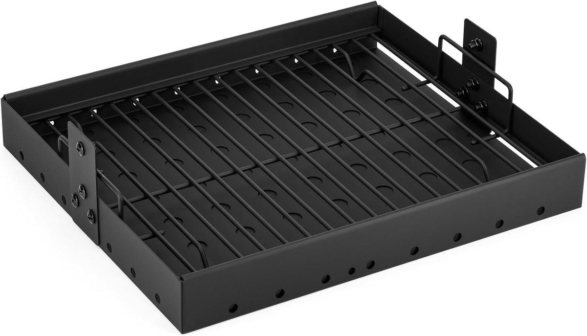 SnelShoppen - Verstelbare Houtskoolbak voor Barbecue 38.5-73 cm, RVS Houtskooltray, Vuurmand en Asbak met Roster, Universele Vervangingsonderdeel voor