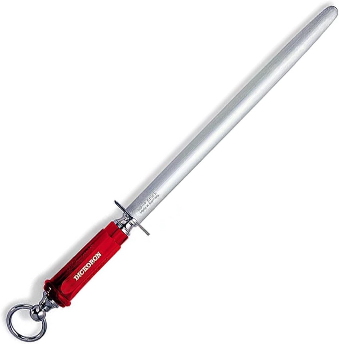 SnelShoppen - Professionele Slijpstaaf - Sapphire Cut Slijpstalen voor Keuken, Perfect Gebalanceerd, Rood Handvat, 30 cm - Ideaal voor Koks en Thuisch