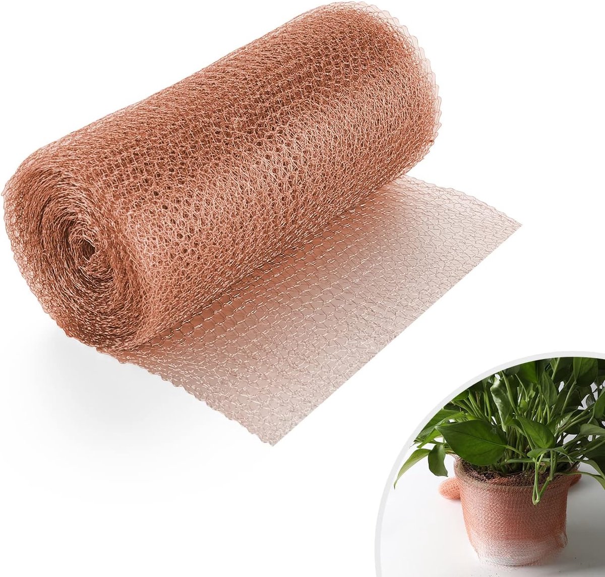 SnelShoppen - Flexibele Koper Gaas 12.5 cm x 6 m - Draadmesh voor Tuinbescherming Tegen Ongedierte, Slakken en Ratels - Herbruikbaar en Milieuvriendel