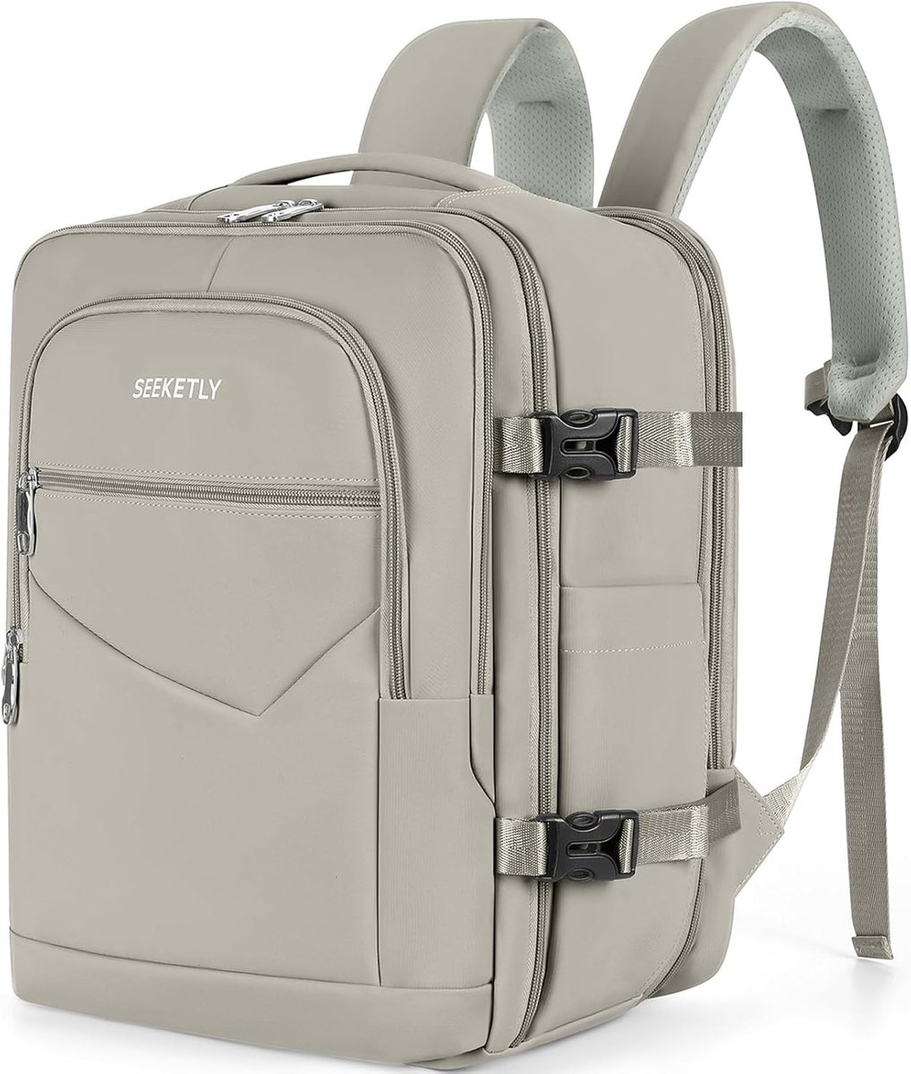 SnelShoppen - Rugzak Handbagage 40x30x20 cm Uitbreidbaar 40x30x25 cm voor Ryanair, Wizz Air, Vueling, Diefstalbestendige Reisrugzak met 15.6" Laptopva
