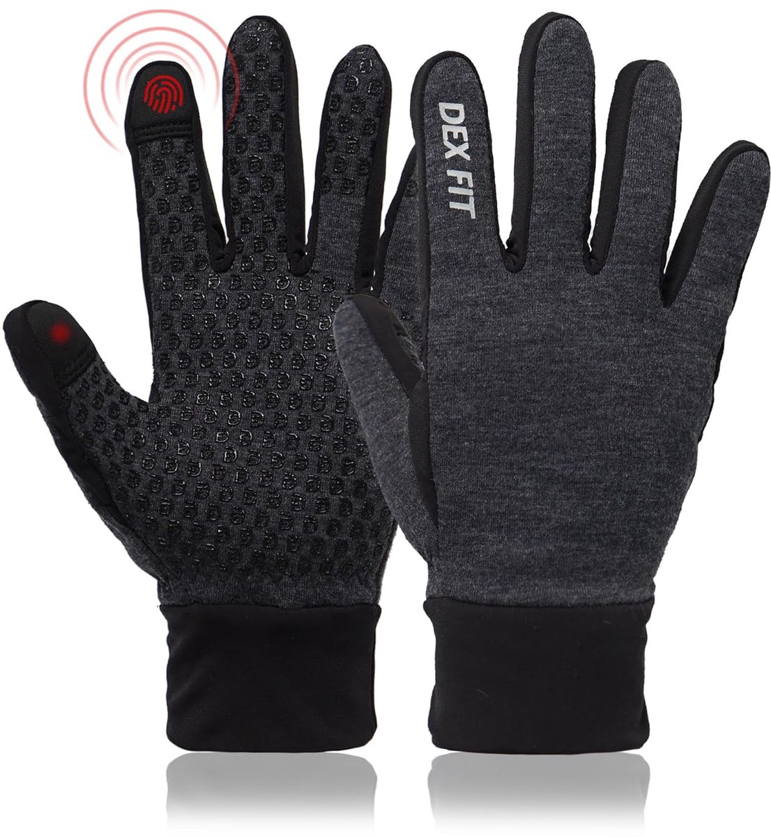 SnelShoppen - Warm Fleece Winter Outdoor Handschoenen voor Hardlopen, Wandelen, Fietsen, Touch Screen, Grijs M(8), Ideaal voor Koude Weer, Stabiele Si