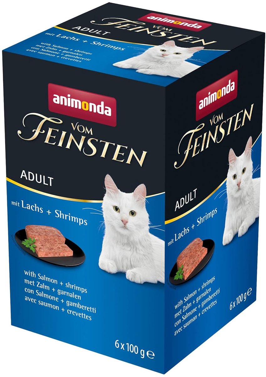 SnelShoppen – Nat kattenvoer met zalm en garnalen – Graanvrij & Suikervrij – 6 x 100 g – Hoogwaardige ingrediënten voor een gezonde kat
