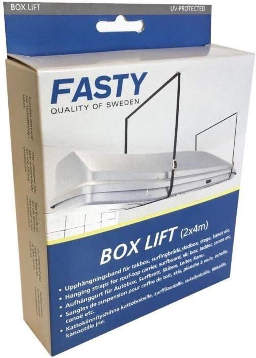 SnelShoppen - Universele Dakkoffer Houder Box Lift Plafond FASTY - UV-bestendig, 100 kg Draagcapaciteit, Ideaal voor Garages en Carports