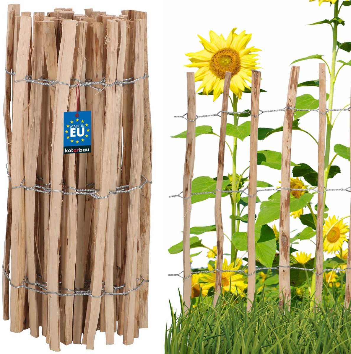 KOTARBAU Bloembedrand, Tuinafscheiding, Houten Tuinhek 0,8x5m, Schapenhek