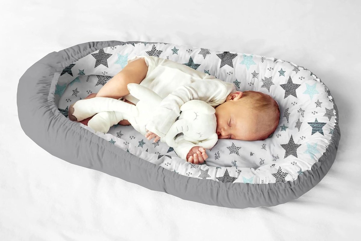SnelShoppen - Multifunctioneel Babynestje Cocoon Baby Cocon Bumper Reiswieg 100% Katoen Anti-Allergisch voor Baby's en Peuters, Ideaal voor Thuis en O
