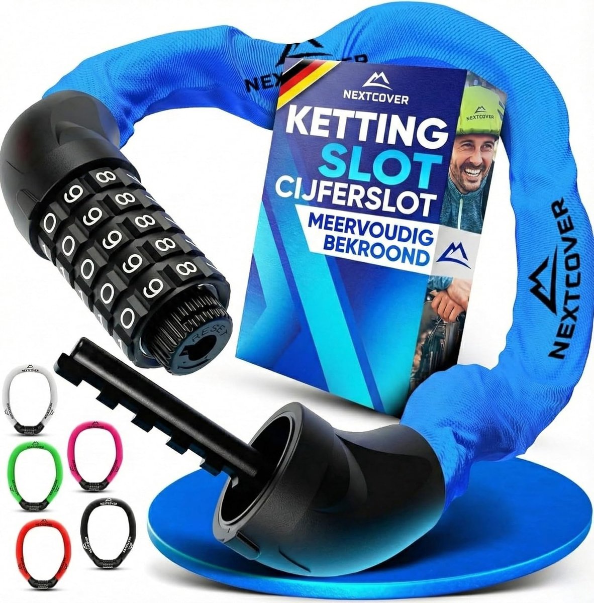 SnelShoppen - Kettingslot met Cijferslot - 5-Cijferige Code - Extra Veilig Fietsslot van Gehard Staal - Anti-Diefstal Bescherming voor E-Bike, Scooter
