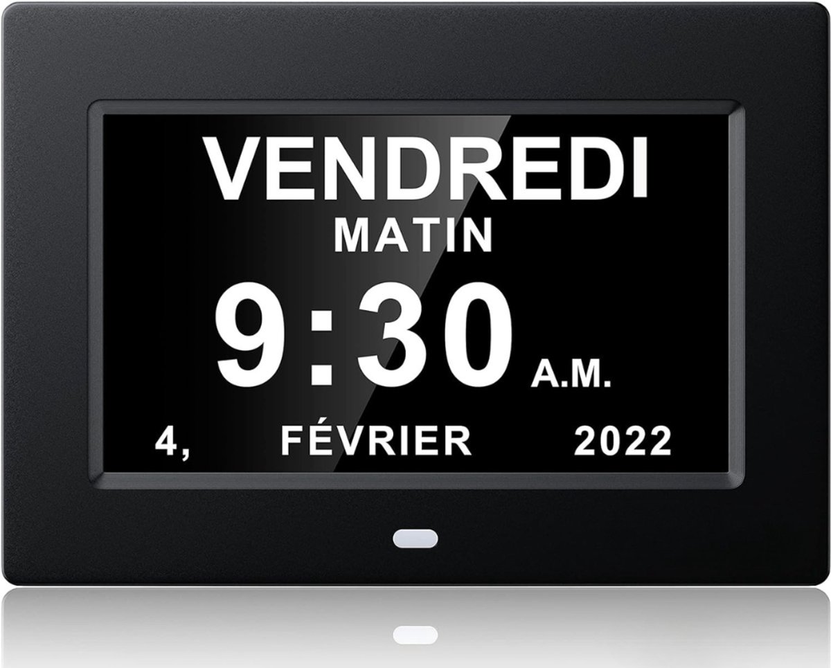 CLGP® Dementieklok - Digitale Klok Slaapkamer - Klok met Datum en Dag - Led Display - Zwart