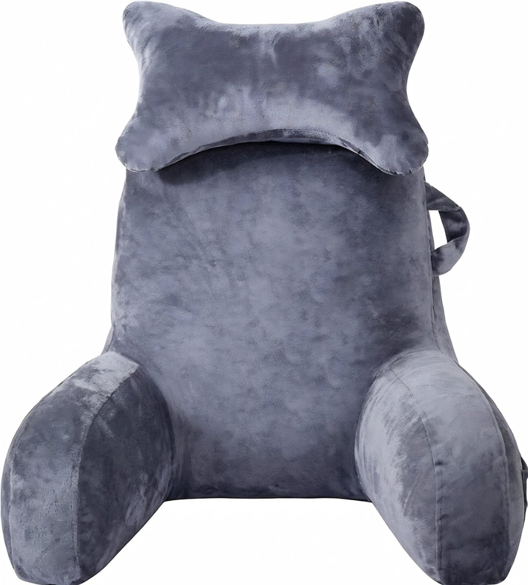 KIRA® Leeskussen - Leespad met Rugsteun - Leeskussen met Armsteun - Donkergrijs - 38cm x 30cm x 15cm