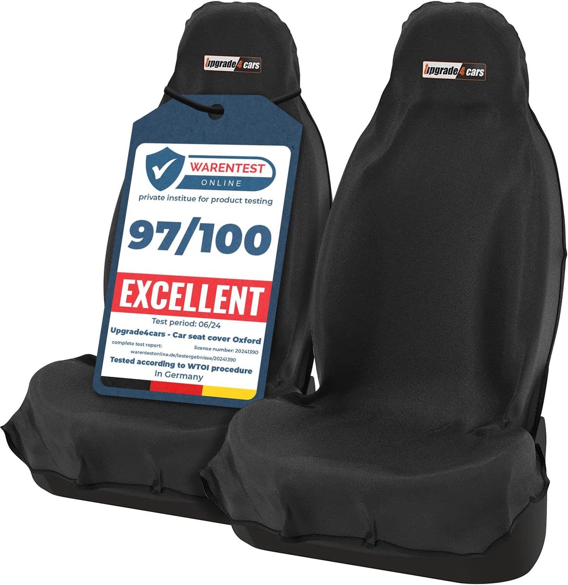 SnelShoppen - 2x Universele Waterdichte Auto Stoelhoezen voor Voorstoelen, Hoogwaardige Polyamide, Olieresistent, Vuilafstotend, Ideaal voor Sport, We