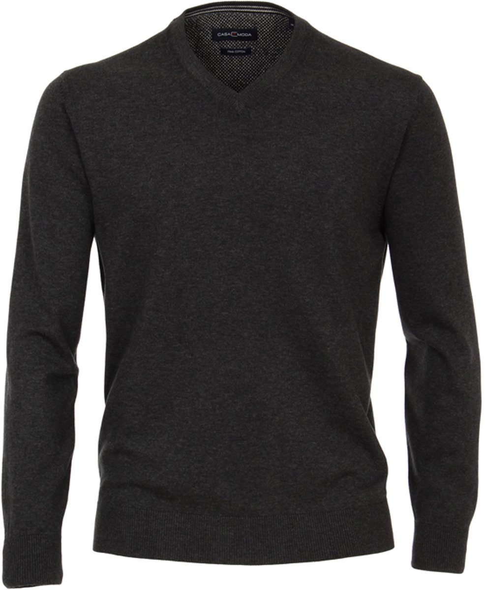 Casa Moda - V-hals trui - Heren - L - Turkoise - Katoen - 004430 V-hals