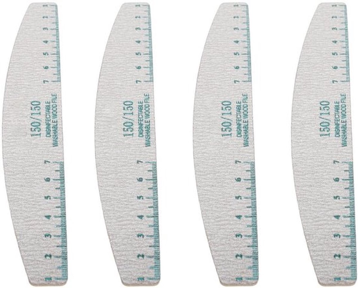 50 Stuks Nagelvijlen 150/150 Korrel, Nagelmanicurevijlen voor Acrylnagels, Wasbaar, Herbruikbaar