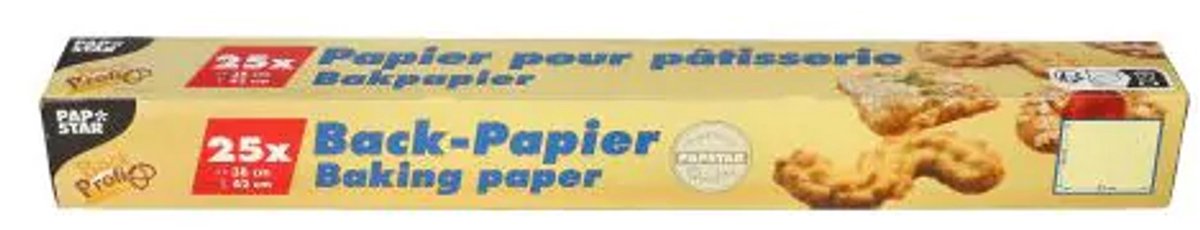 24x 25 Blad Bakpapier vellen 38 cm x 42 cm bruin in dispenser doos