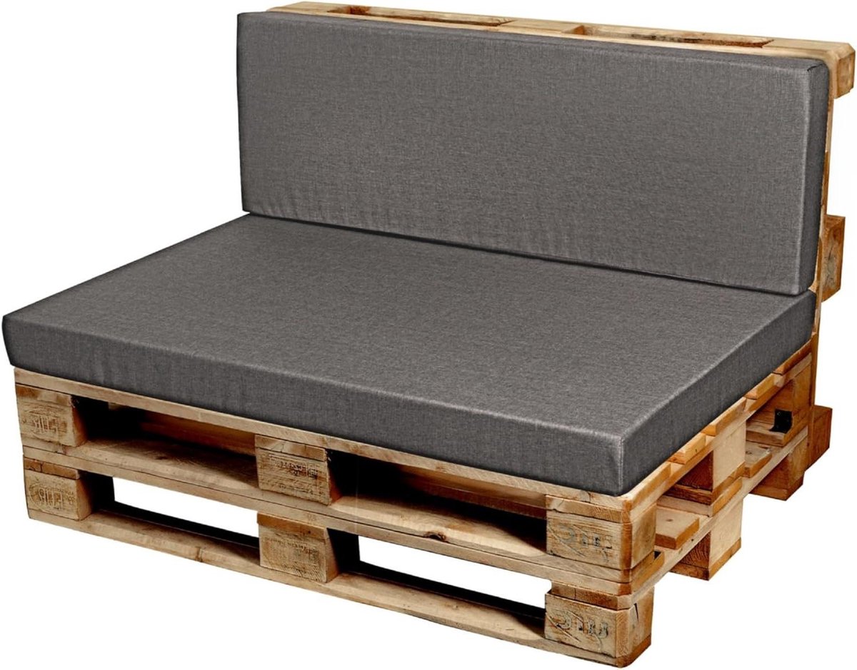 Palletkussens Set - Lounge Zitkussen - Tuin Meubels - Afneembare Hoes - 120x60 cm - Grijs