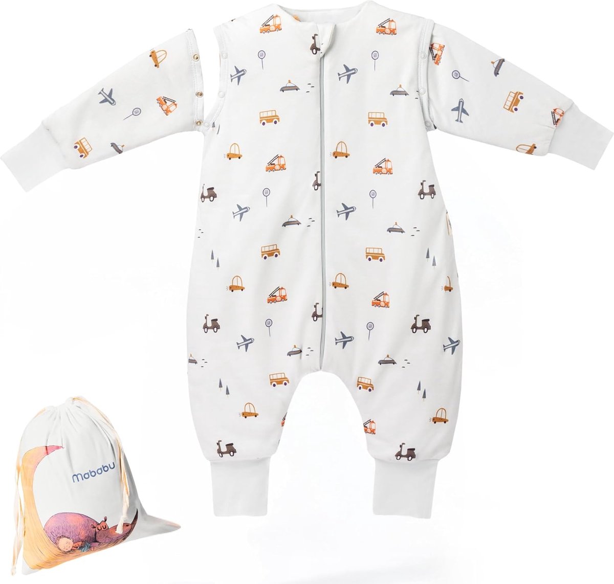 Thijox - Mababu Comfort Babyslaapzak met Voeten 1.5 Tog Uniseks - 100% Biologisch Katoen - Ideaal voor Actieve Slapers - Baby Slaapzak voor het Hele J