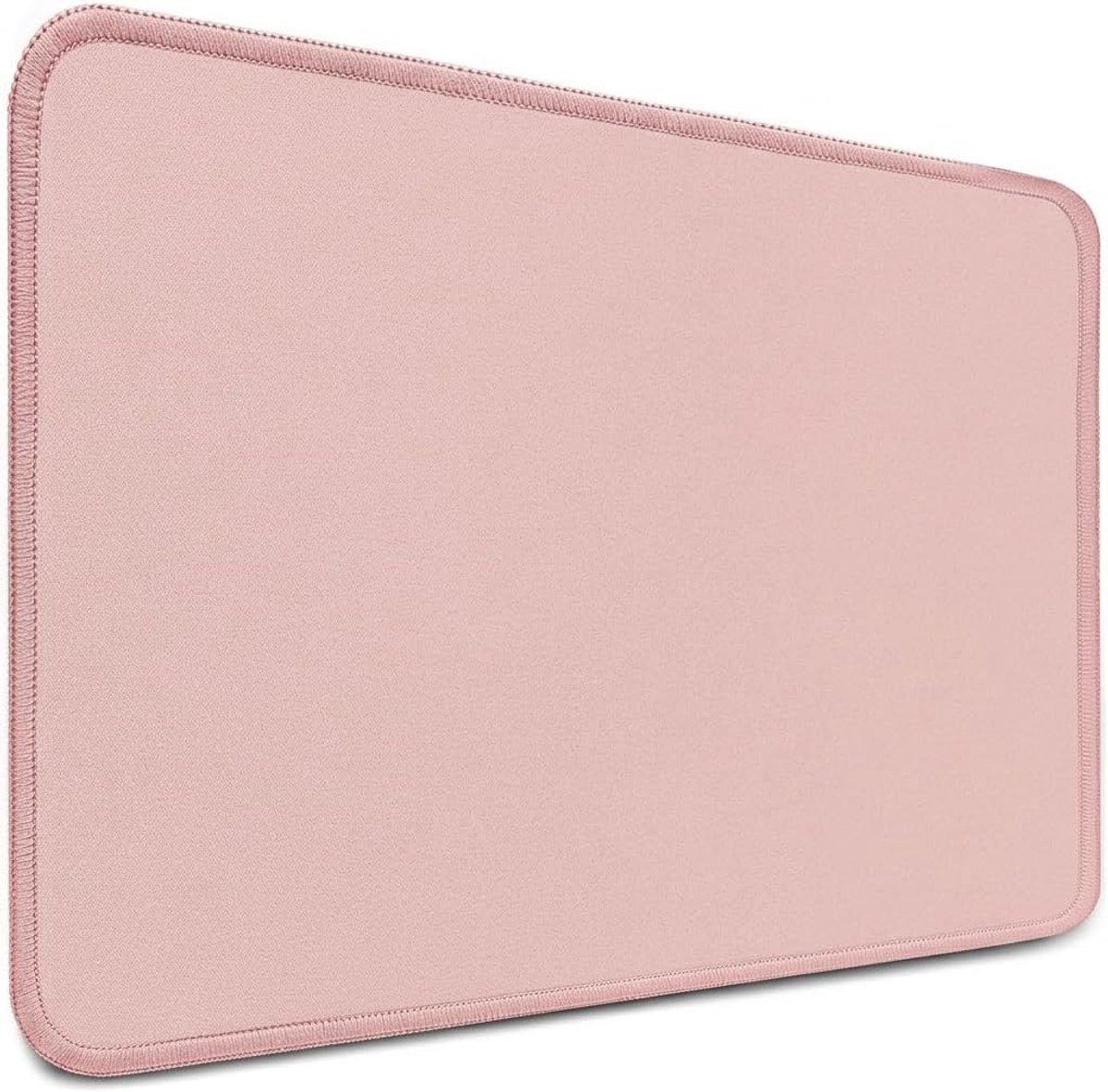 SnelShoppen - Muismat 28 x 20 cm - Antislip Muismat met Genaaide Randen - Zacht Roze Muismat voor PC - Glad Oppervlak voor Alle Muistypes - Compacte M