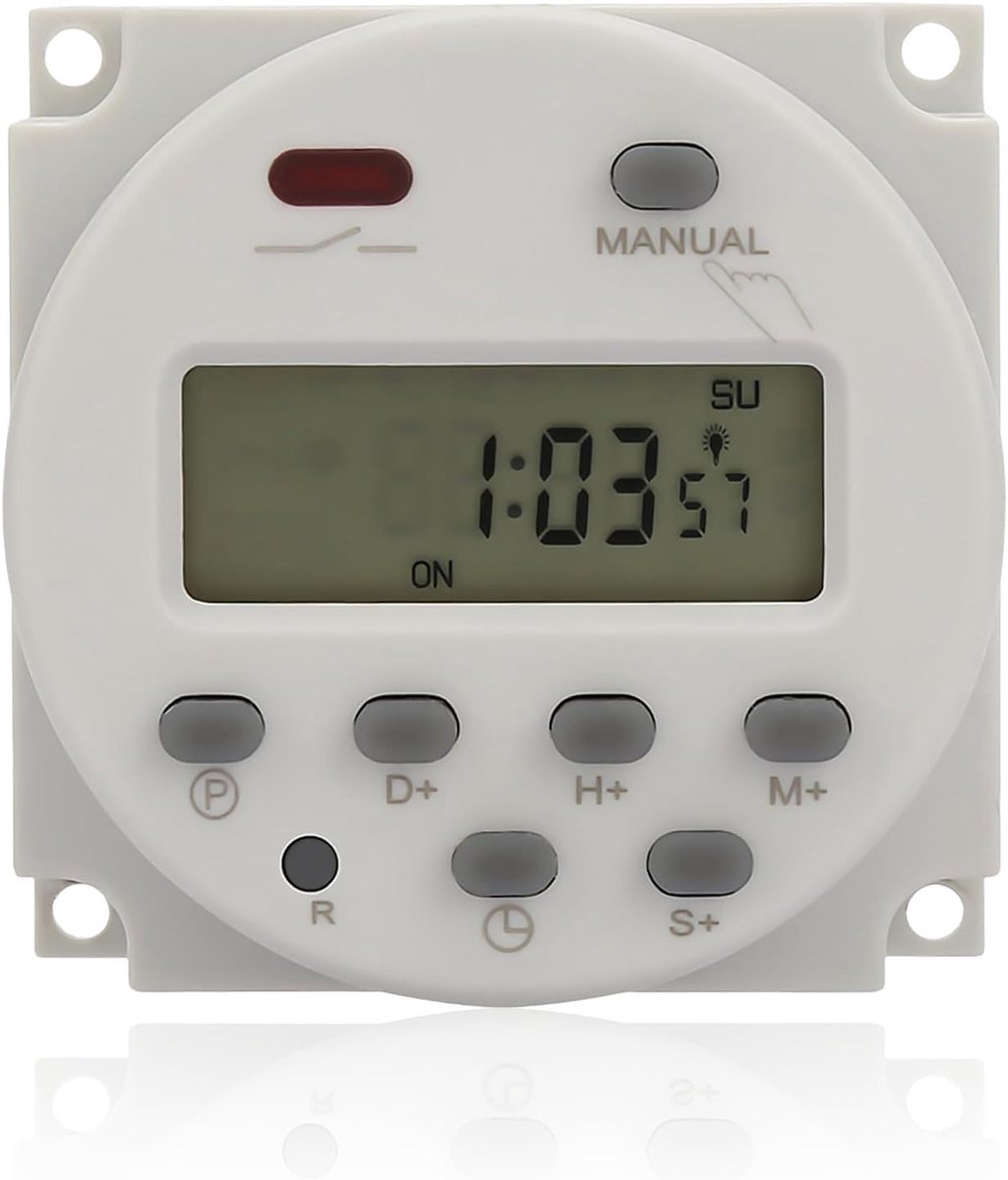 SnelShoppen - Mini Programmeerbare Tijdschakelaar 1s-168u - Elektronisch Automatisch Tijdcontroleapparaat voor 5V, 12V, 24V, 110V, 220V - Digitale Wan