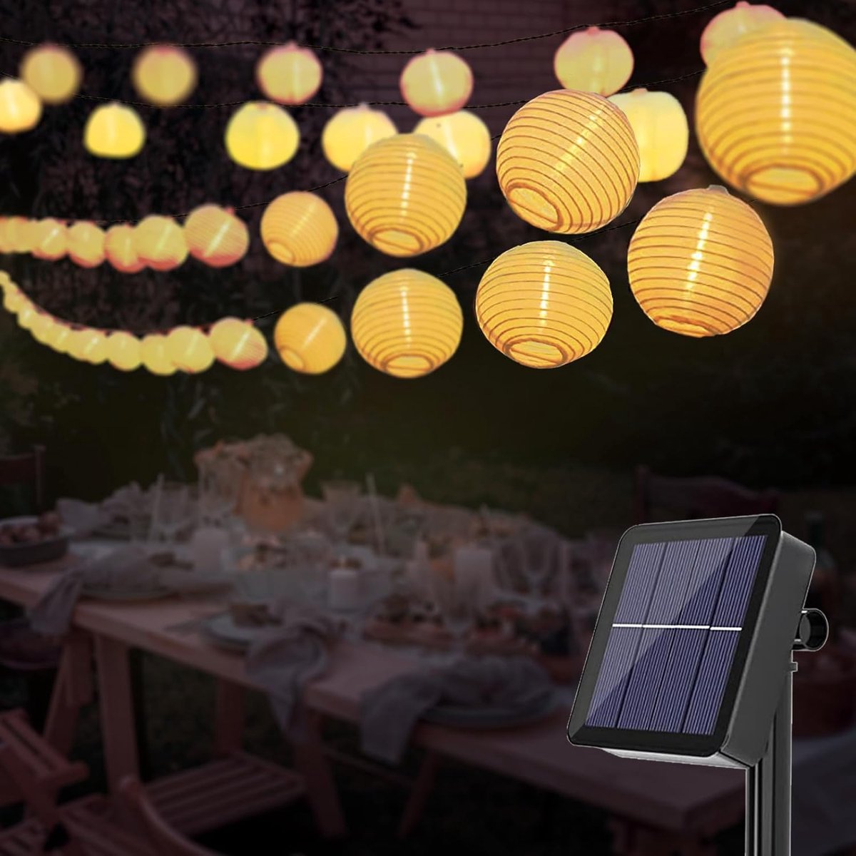 SnelShoppen - Led-lichtsnoer met lampions 6,5 m - 30 waterdichte LEDs - 8 modi - Feestdecoratie voor tuin, balkon, bruiloft, Kerstmis, binnenplaats, c