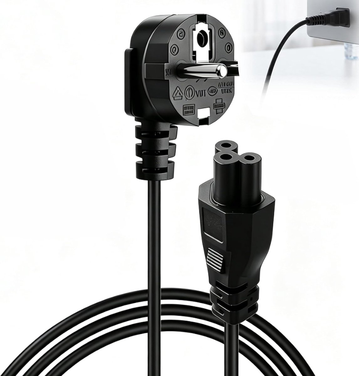 SnelShoppen - Oplaad- en Stroomkabel 1,5 m voor Elektrische Scooter G30 G30D F65D - 90° Hoekstekker, 3-polig, Koperen Kabels, Hoge Geleidbaarheid, Ver
