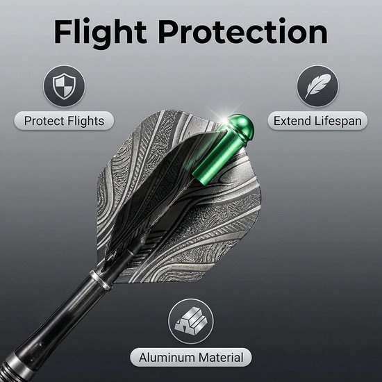SnelShoppen - 21 stuks dartflight protector aluminium, dartflight bescherming, lichte dart flight wing savers, flightsaver dartflight beschermer, veel van Snelshoppen — afbeelding 5