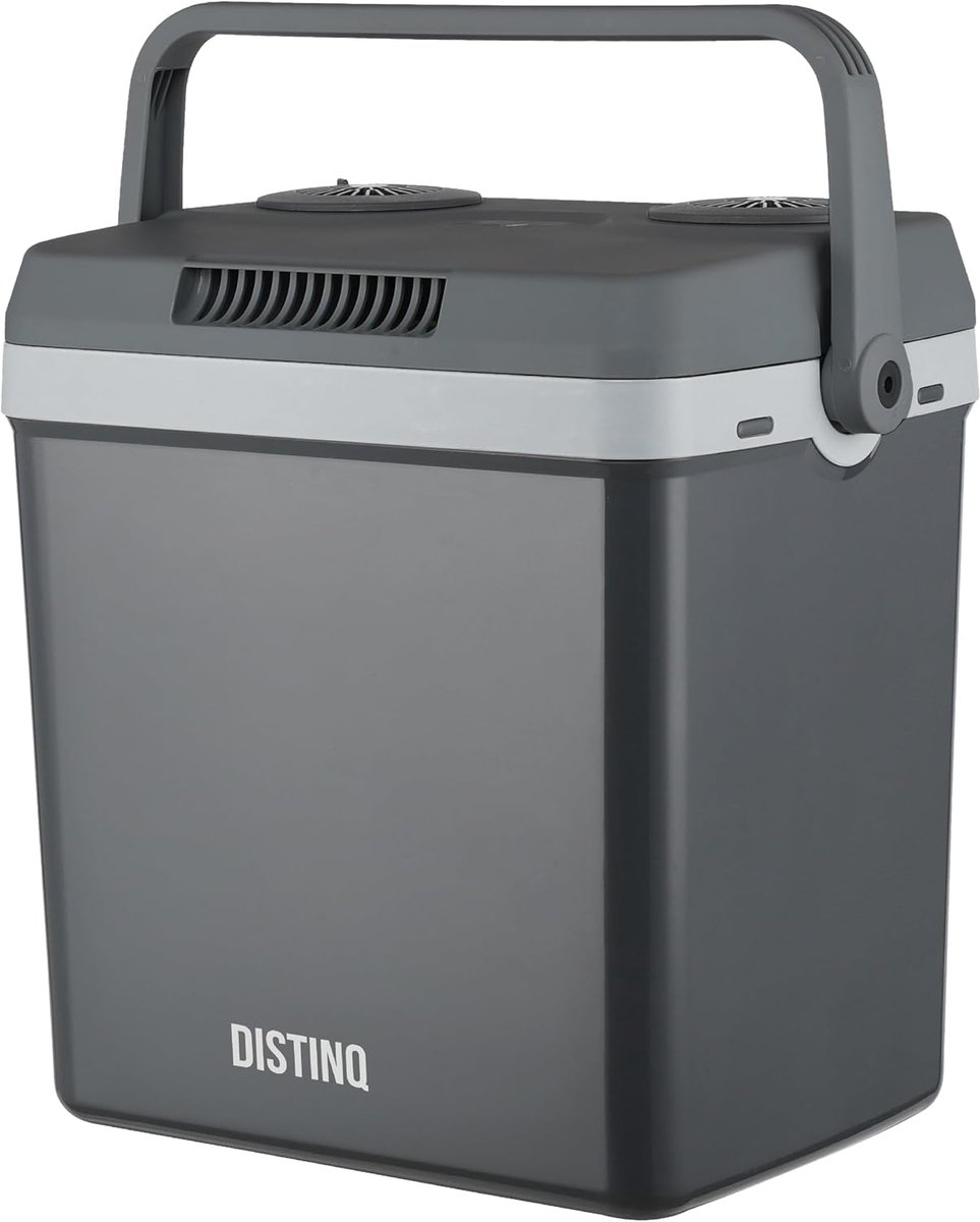 SnelShoppen - Elektrische Koelbox 25L voor Auto en Camping - Koelbox met Verwarmingsfunctie 12V 230 Volt - Grijs - Perfect voor Feest, Tuin, Keuken, e