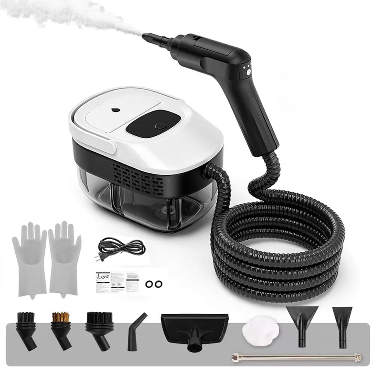 Thijox - Handstoomreiniger 1600 ml Waterreservoir, Draagbare Hogedrukstoomreiniger met 9 Accessoires voor Ramen, Keuken, Vloer, Sterilisatie en Reinig