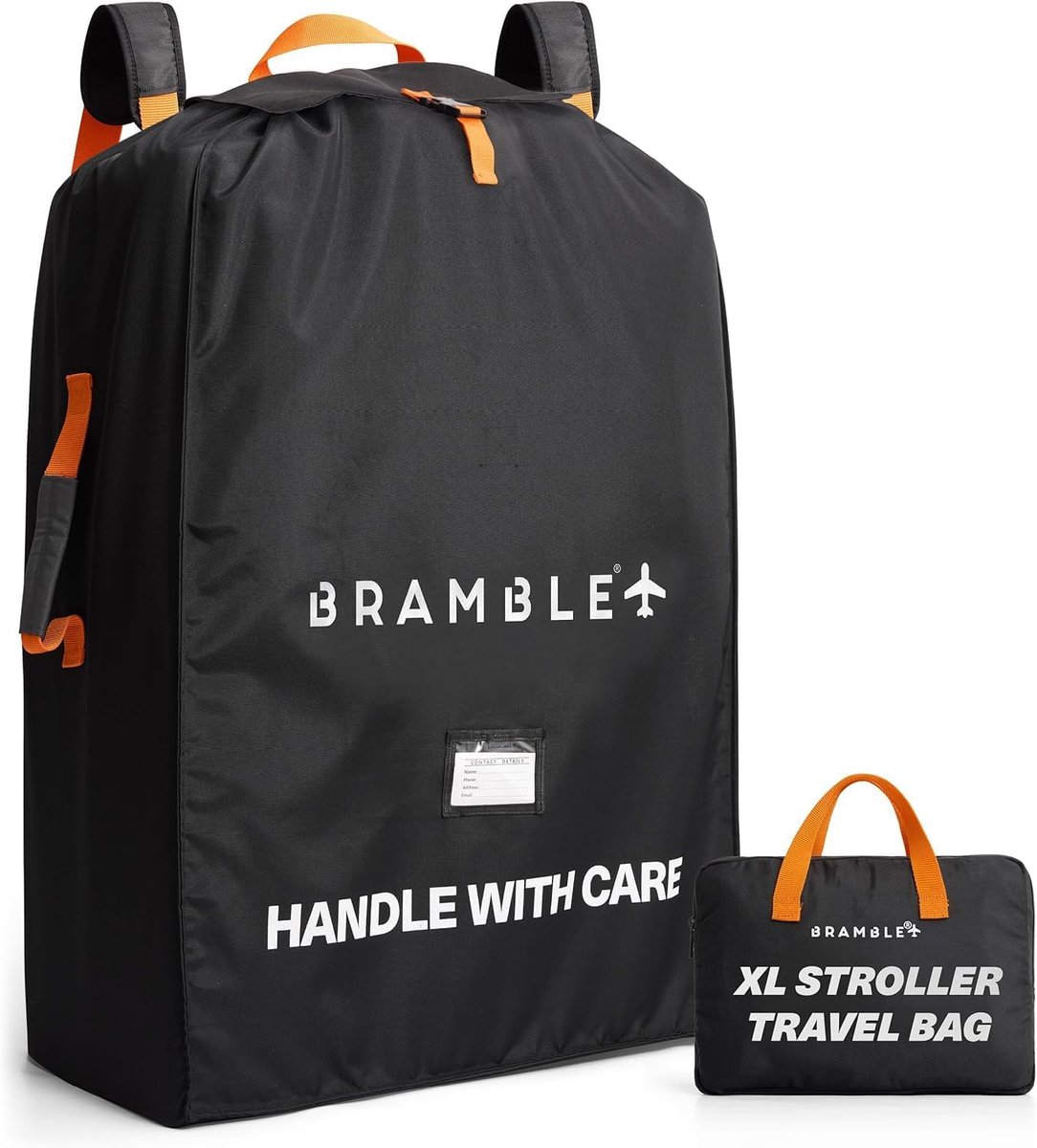 SnelShoppen - XL Dubbele Buggy Transporttas voor Vliegtuig Gate Check - Waterafstotend Ballistisch Nylon met Neopreen Schouderbanden - 100 x 65 x 40 c