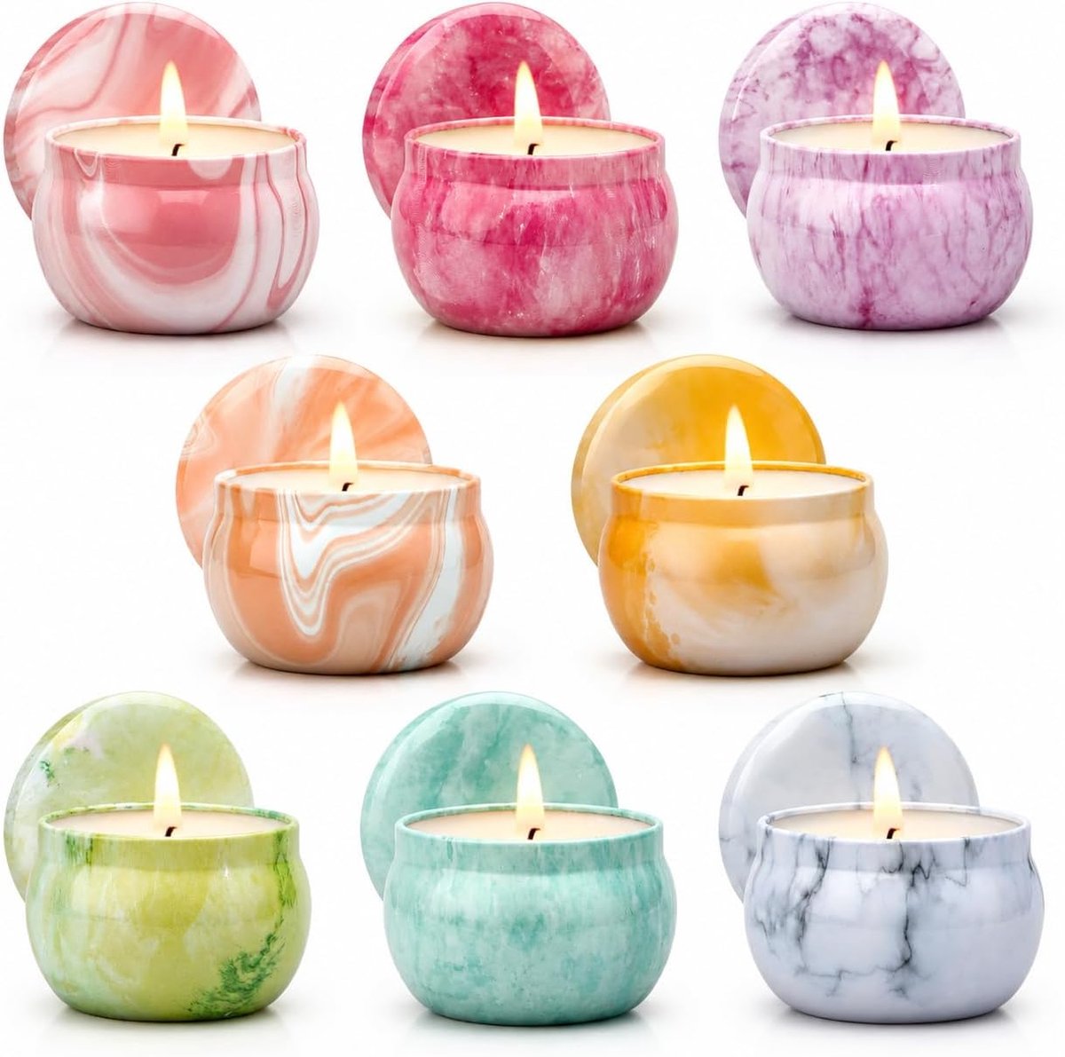 Thijox - CREASHINE Geurkaars Cadeausets 8 Stuks - Aromatherapie Soja Wax Kaarsen voor Thuis - Valentijnsdag, Moederdag, Verjaardag en Bruiloft Cadeau