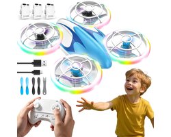 Mini Drone avec Éclairage - Drone pour enfants - capot d'hélice sécurisé - décollage/atterrissage 1 touche - 2 vitesses - flips 360° - Jouet Avion - pour enfants et débutants