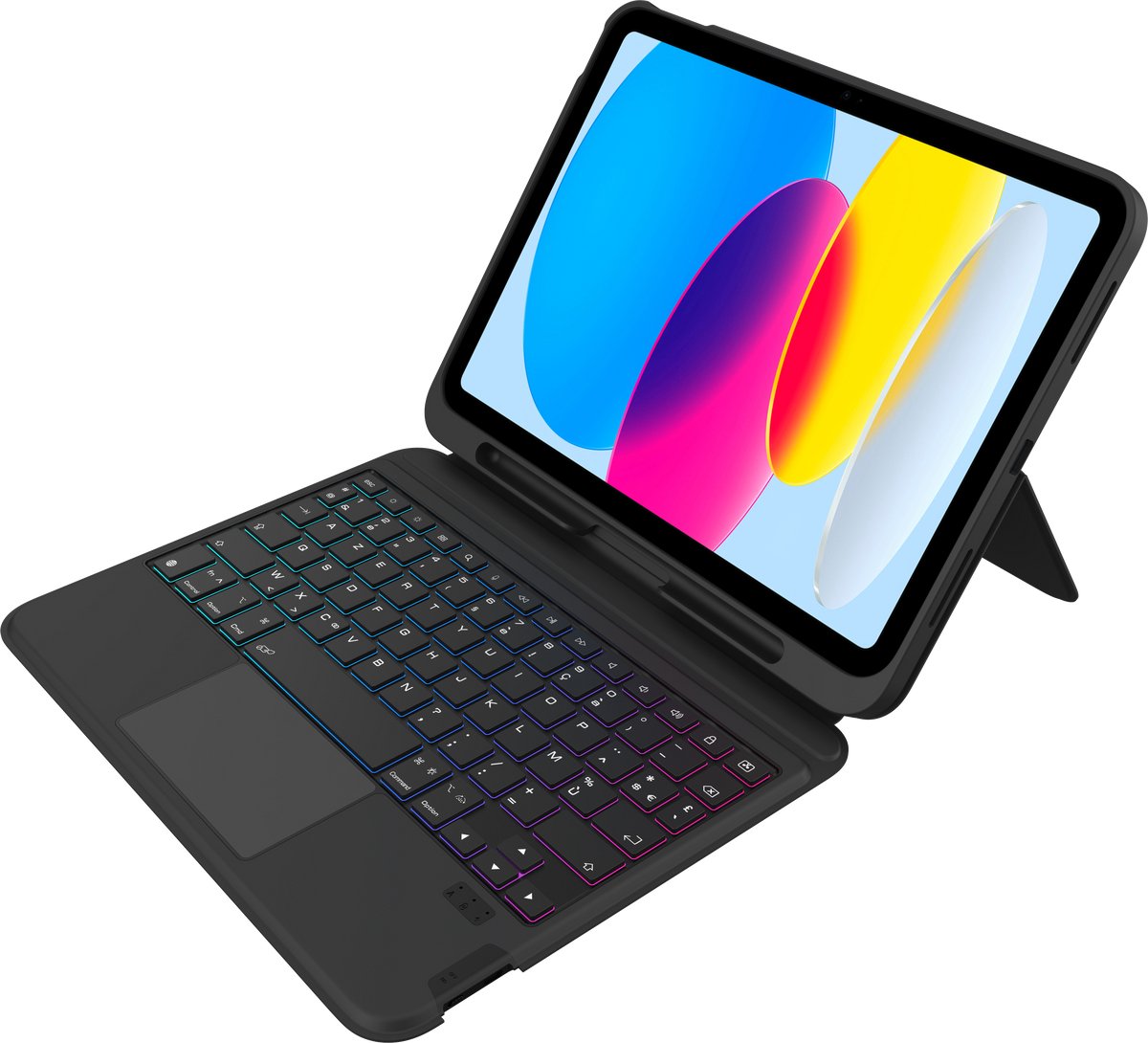 Gecko Covers - Tablet Hoes / Cover gemaakt van Cactusschil geschikt voor iPad 2025 (11th Gen) / iPad 2022 (10th Gen) - Keyboard Case - Azerty - Zwart