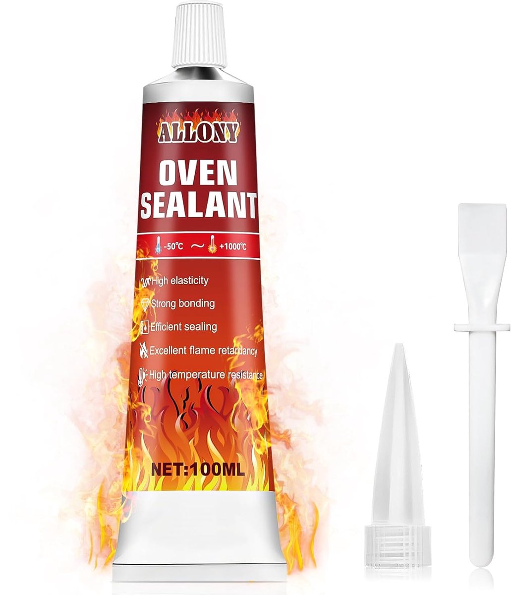 SnelShoppen - Hittebestendige Siliconen Lijm - Zwart - Hittebestendige Hechting tot 1000°C - Waterdicht en Vuurvast - 100 ml voor Haarden en Kachels