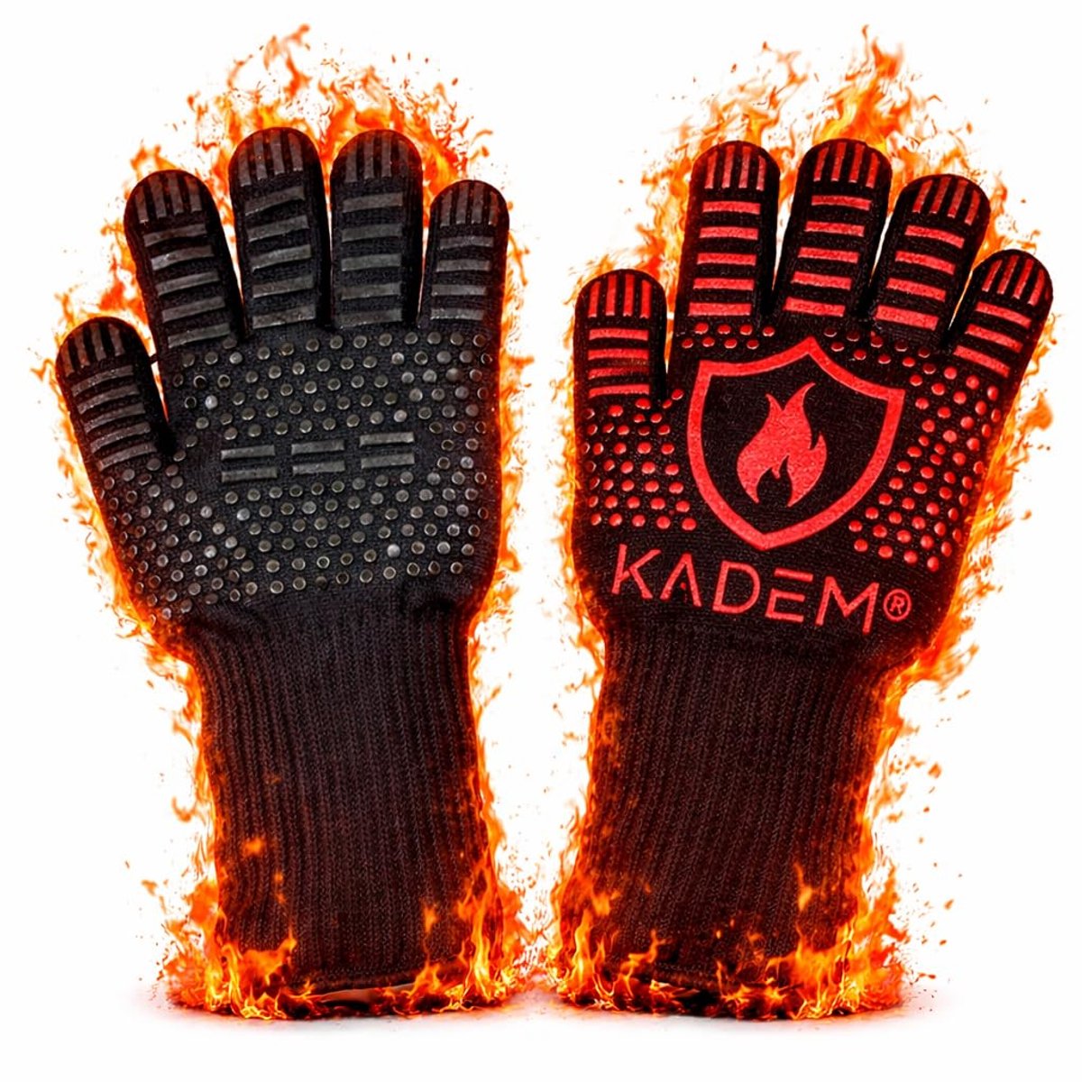 SnelShoppen - Unisex Ovenhandschoenen Grillhandschoenen Hittebestendig tot 1.472 °F | Vlamvertragend Antislip | Bescherming tegen Hitte | Rubin L/XL