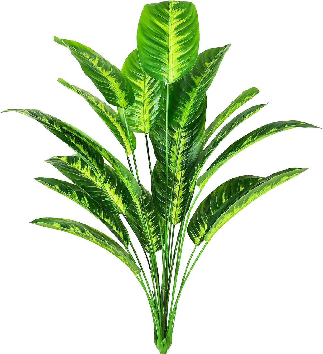 SnelShoppen - Kunstplant Bananenboom Palmbladeren Schrob Faux Tropische Bladeren Groen Nep Vogel van Paradijs Palm Plastic Palm 80cm Grote Jungle Fees