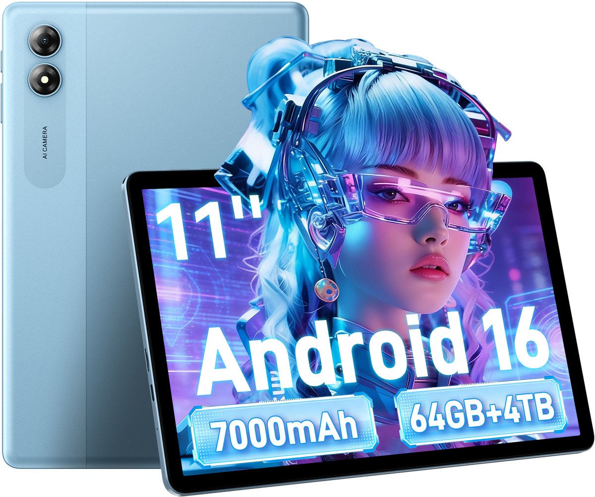 ExcitPower T30 Tablet - 11 inch - 4GB RAM - 64GB ROM - 7000mAh - Blauw