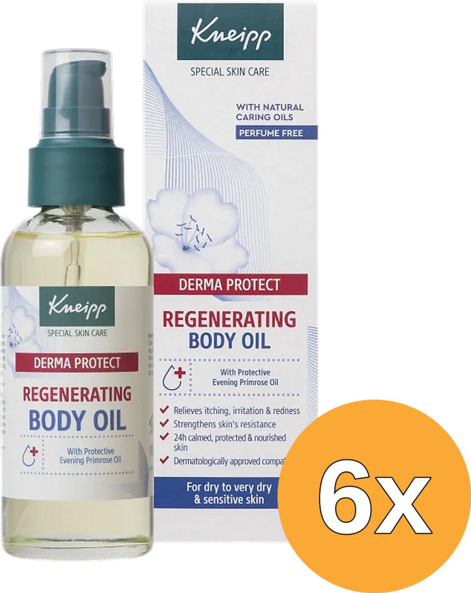 6x Kneipp Body Oil Derma Protect (Met Pompje) (6 x 100 ml)