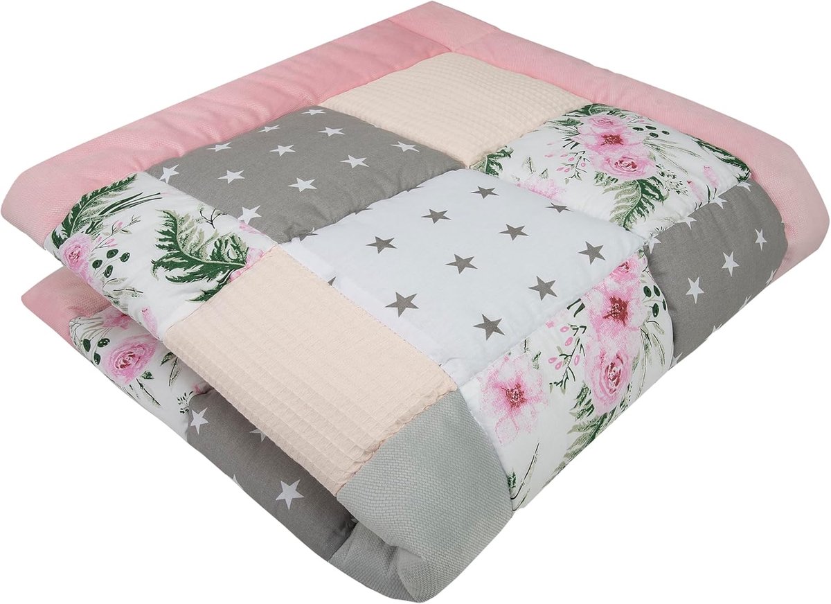 SnelShoppen - Multifunctionele Spelmat 100x100cm - 100% Katoen - Dikke Zachte Crawling Blanket voor Baby - Perfect voor Baby Playpen en Eerste Stapjes