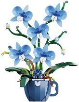 Zhe Gao 3004 Blauw Orchideeën bloemen bouwset | Botanical Flowers Collection modelbouw | Classic Creator STEM speelgoed bouwpakket voor volwassenen en kinderen | Educatief kunstbloemen decoratie | Niet geschikt voor Lego | bouwdoos met 567 bouwstenen