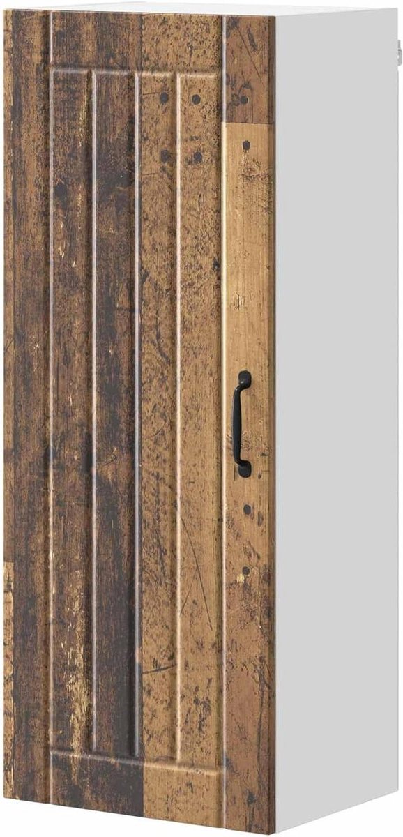 Keukenkast - Wandkast - Keuken Organiseren - Schuifdeuren - 40x31x100 cm - Oud hout