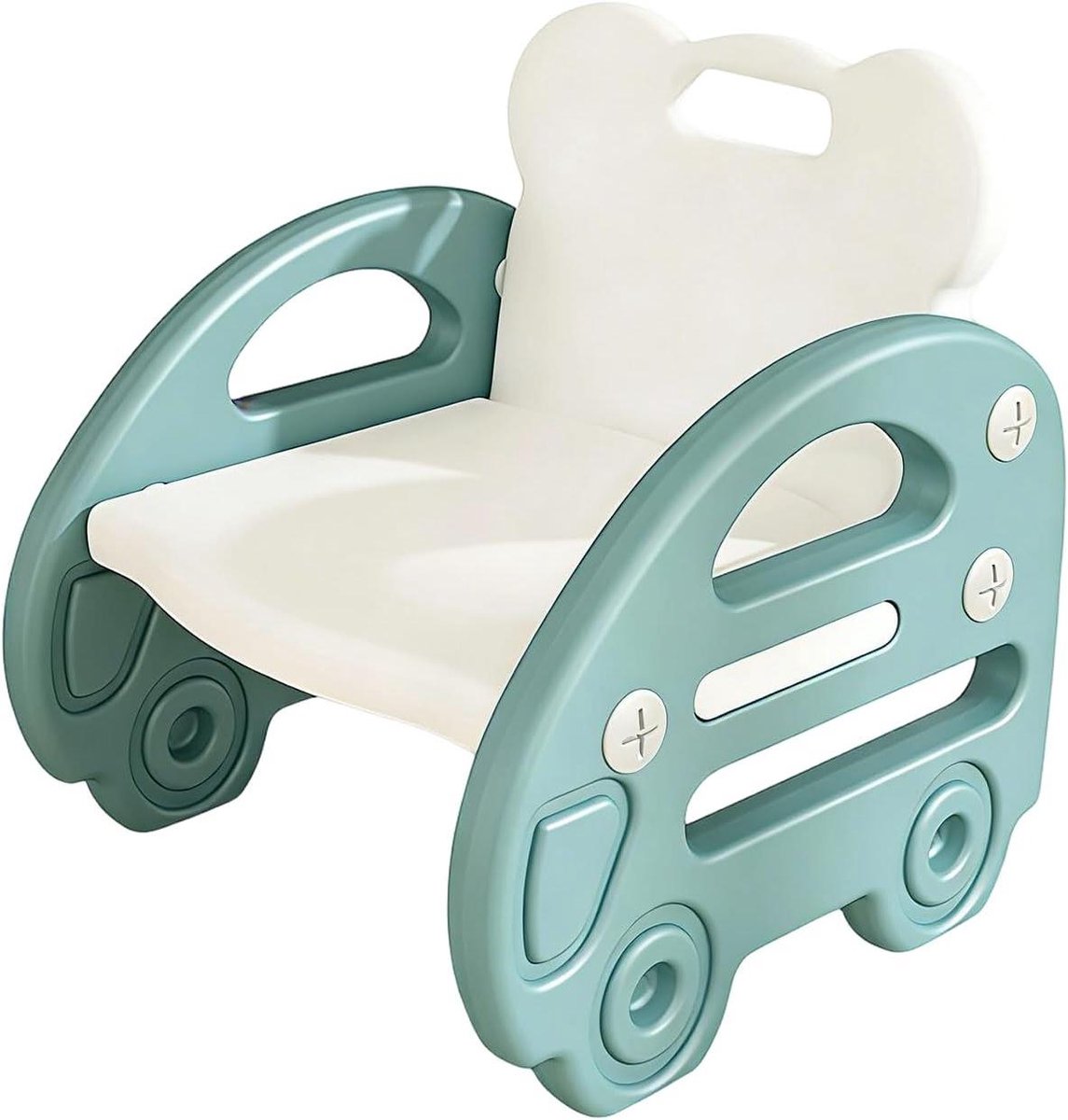 Kinderstoel - Kleine Kruk - Actief Zitten - Speels Voertuigontwerp - 33 x 15 x 33 cm - Groen