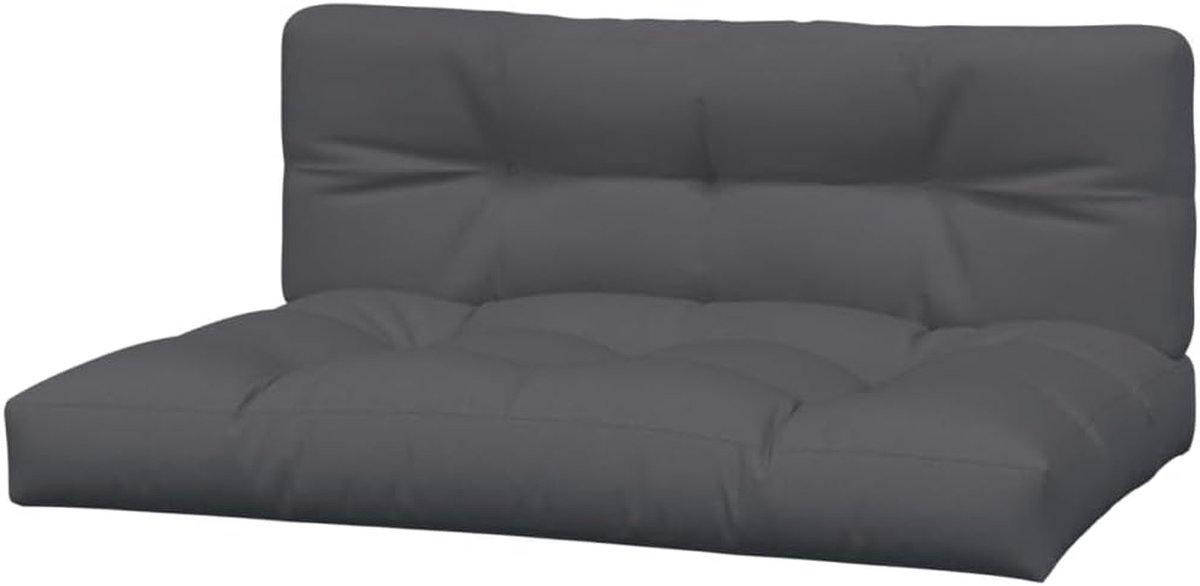Palletkussens 2-delig - Zitkussens Outdoor - Comfortabel Zitten - Waterdicht Polyester - 120 x 80 cm - Antraciet
