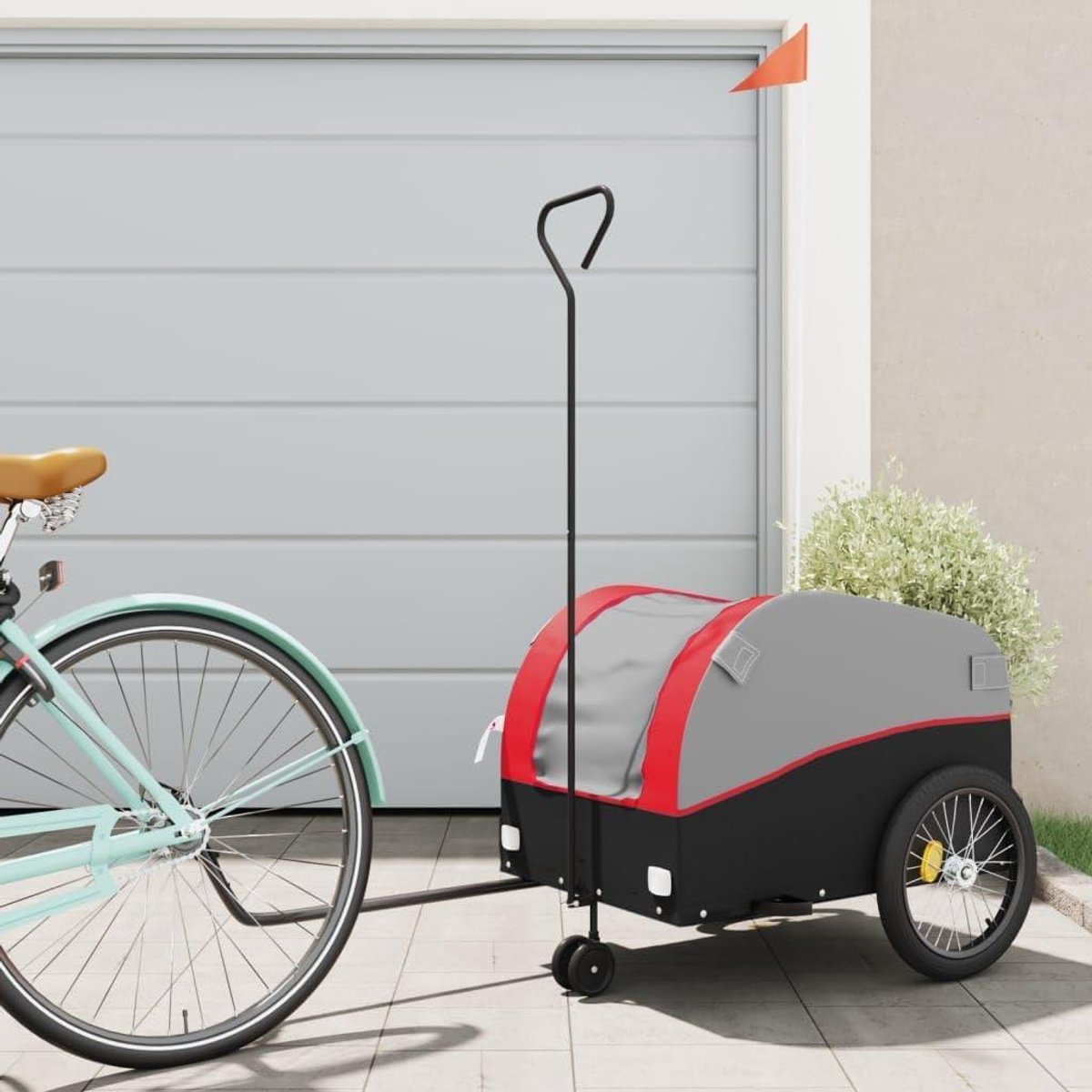 Fietskar - Bagagekar - Zware Goederen Vervoeren - Maximale Belasting 45 kg - 126x63x63 cm - Zwart Rood