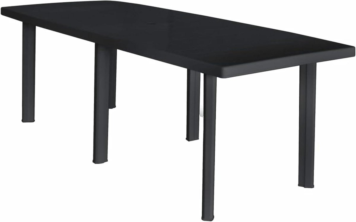 Tuintafel - Buitenmeubel - Buiten eten - Weerbestendig kunststof - 216 x 90 cm - Antraciet