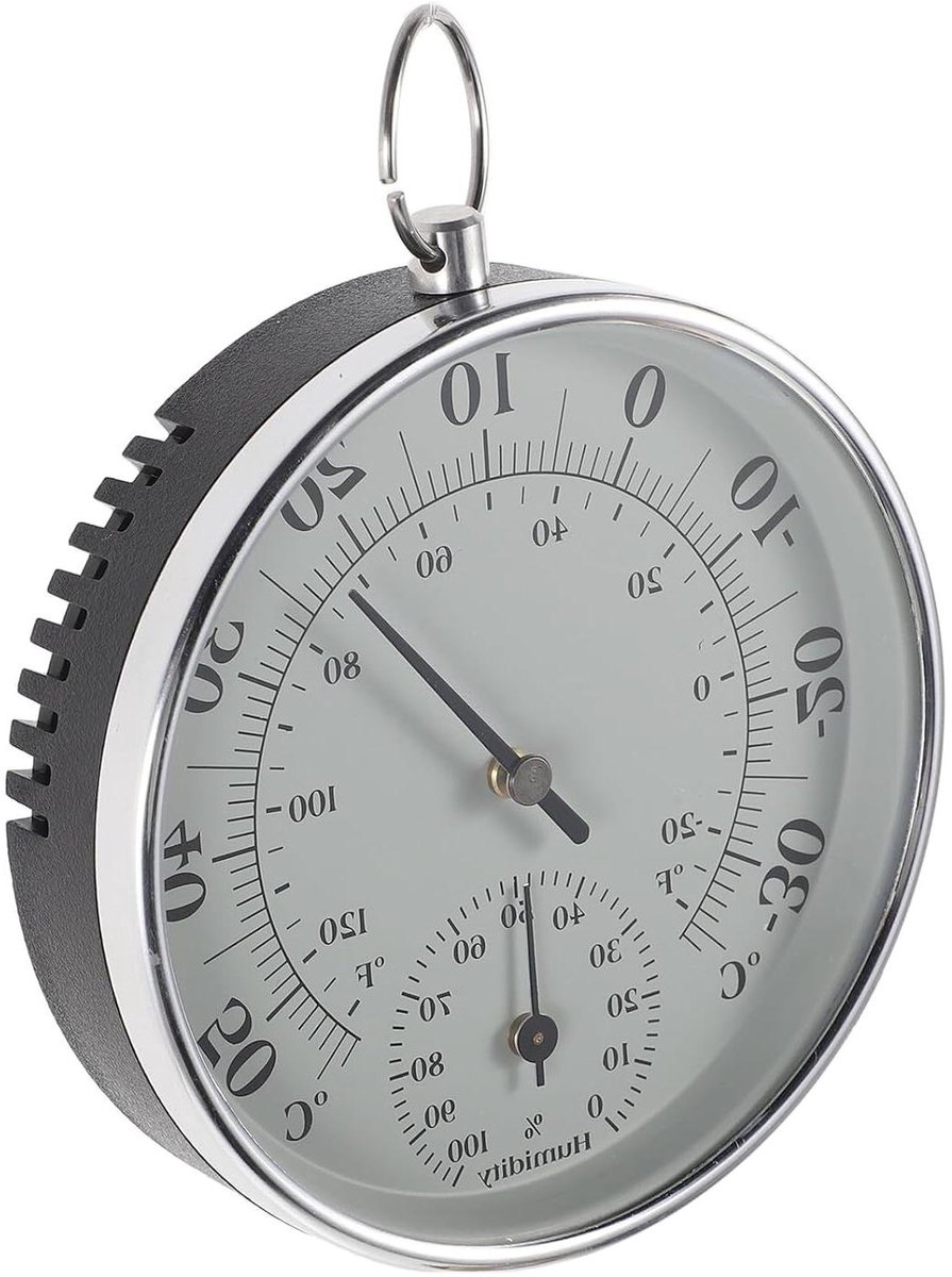 Analoge Thermometer Hygrometer - Klimaatmeter Kamer - Binnenklimaat Monitoren - Dubbele Wijzerplaat - 10 cm Diameter - Wit