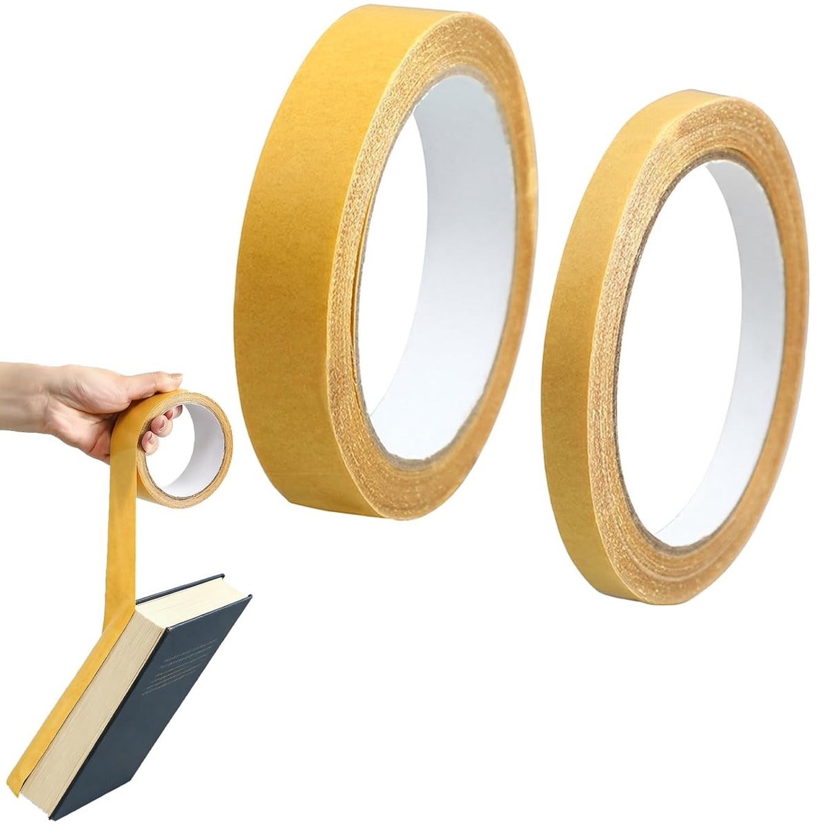 Dubbelzijdig plakband, extra sterke antislip tape voor tapijt, gordijnen en kleding, 4 stuks